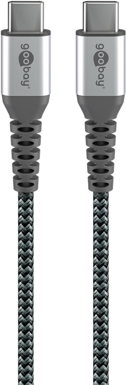 Cavo tessile da USB-C a USB-C con connettori in metallo 1 m WE49302 Goobay