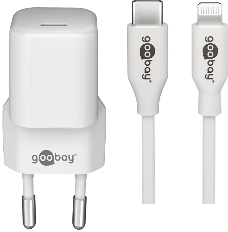 Set di ricarica Lightning/USB-C PD nano (20 W) WE61084 Goobay