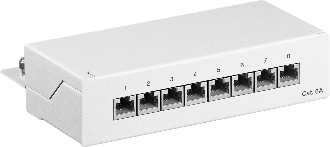 CAT 6a pannello patch mini/desktop, 8 porte (1 U) WE62067 Goobay