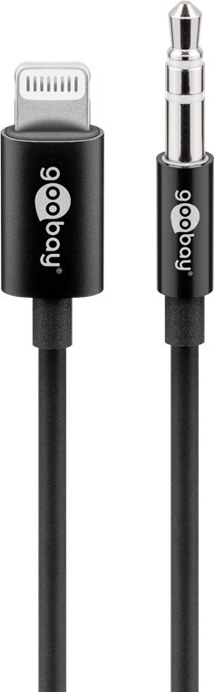 Cavo con connettore audio Apple Lightning (3,5 mm), 1 m, nero WE66805 Goobay