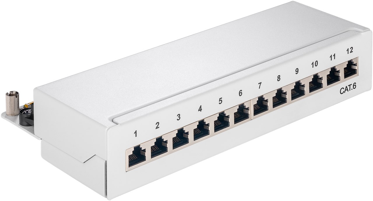 CAT 6 pannello patch mini/desktop, 12 porte (1 U) WE69306 Goobay
