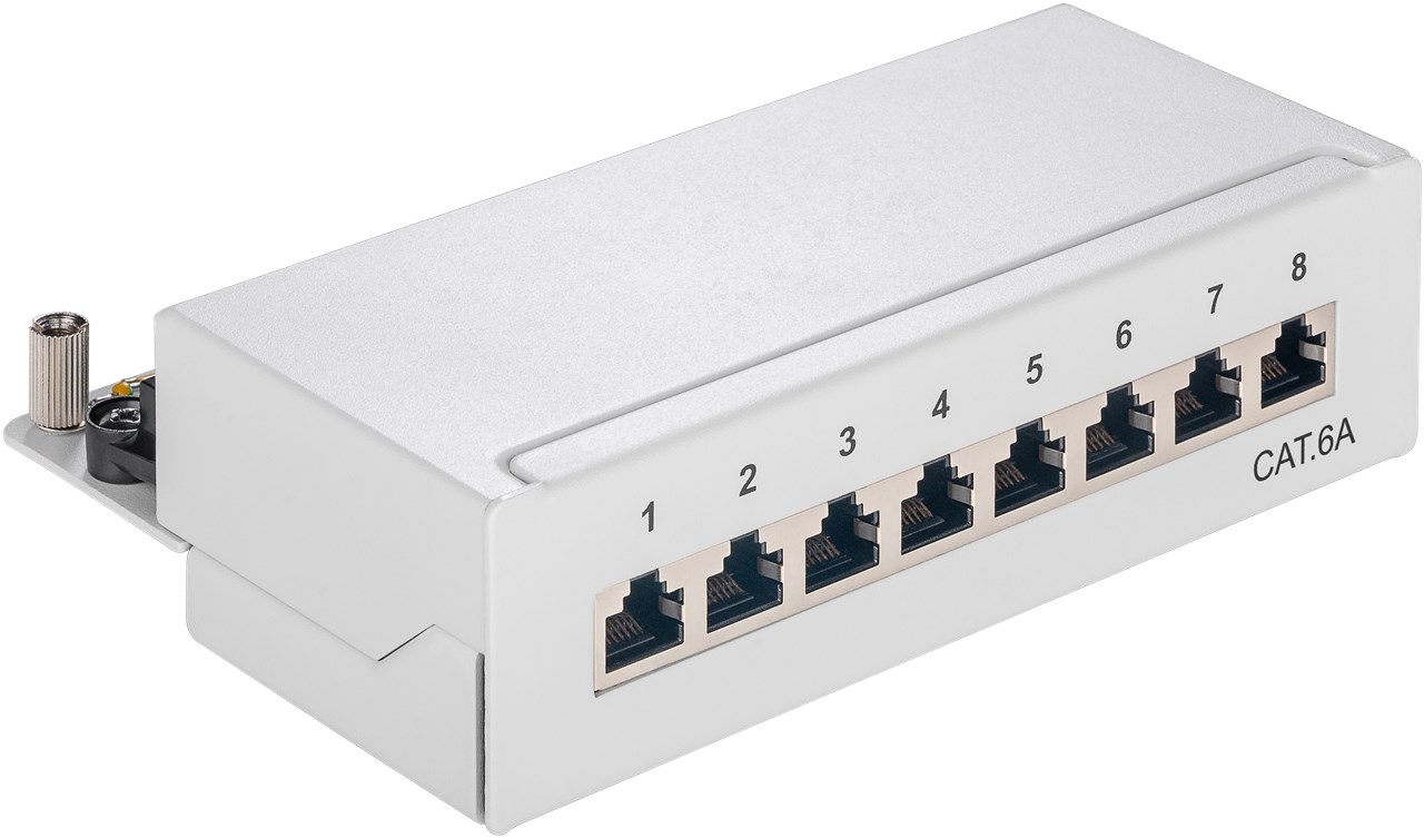 CAT 6a pannello patch mini/desktop, 8 porte (1 U) WE62063 Goobay