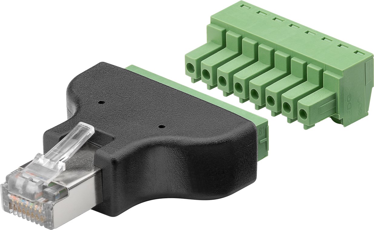 Morsettiera a 8 pin > Spina RJ45 (8P8C) WE76736 Goobay