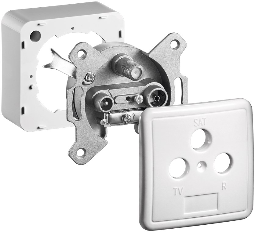 Set completo: presa terminale/stub a 3 fori per antenna WE68852 Goobay