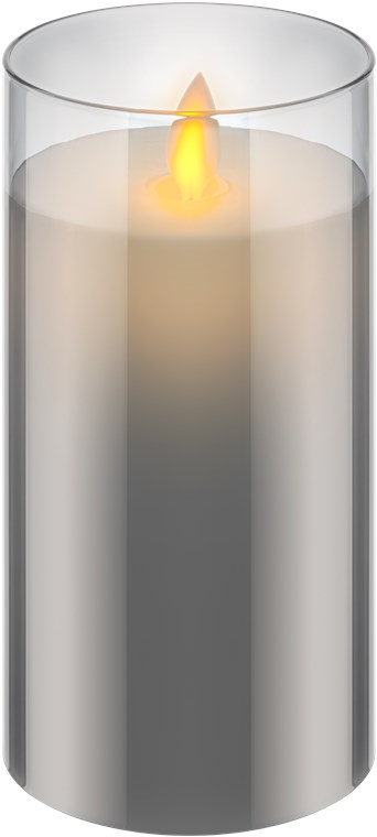 Candela LED in vera cera in vetro, 7,5 x 15 cm WE60372 Goobay