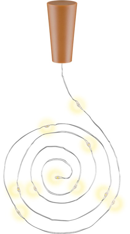 3x catena luminosa a 10 LED per bottiglia WE57866 Goobay