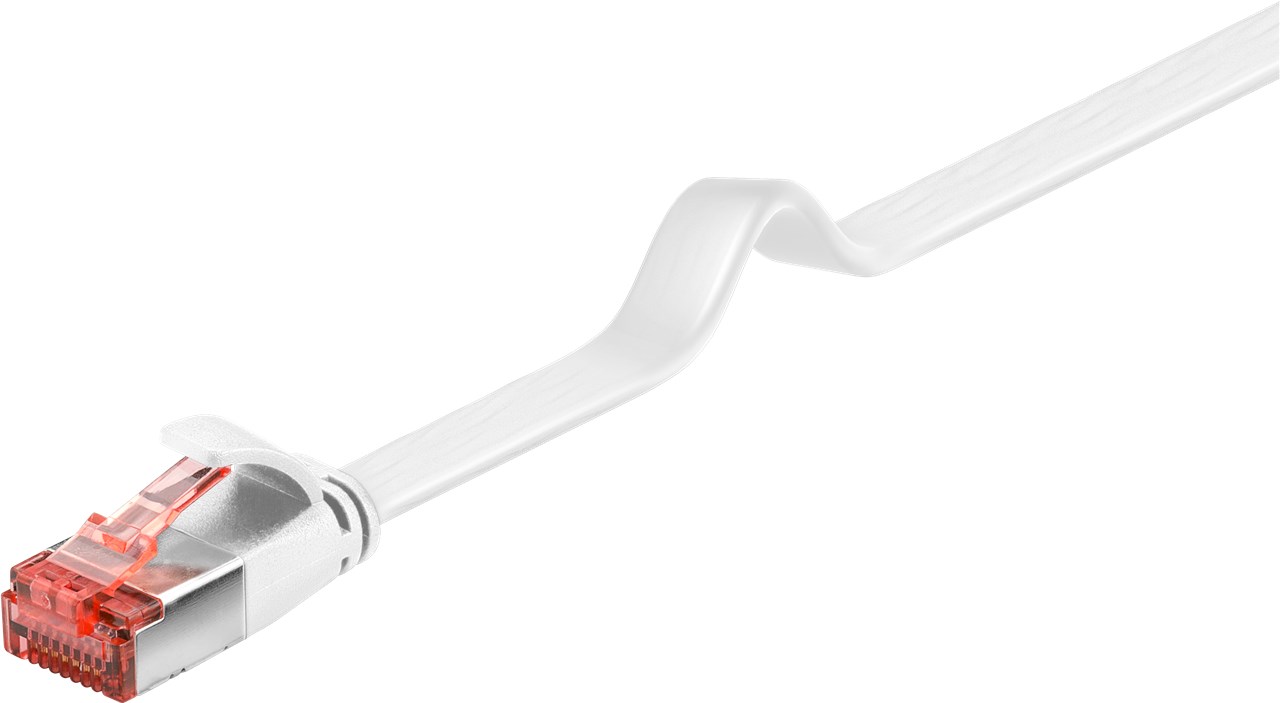 CAT 6 cavo patch piatto U/FTP, bianco WE94921 Goobay