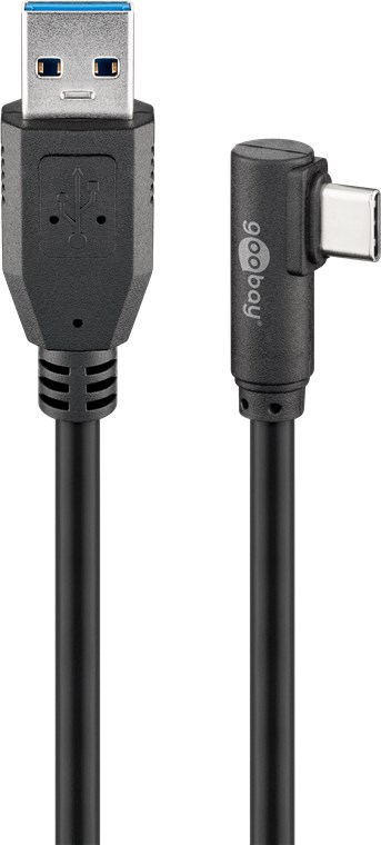 USB 3.0 cavo da USB-C a USB-A 90°, 3 m, nero WE66504 Goobay