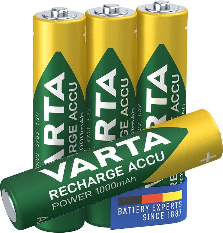 AAA (Micro)/HR03 (5703) ricaricabile - 1000 mAh, 4 pezzi in blister WE43471 Varta