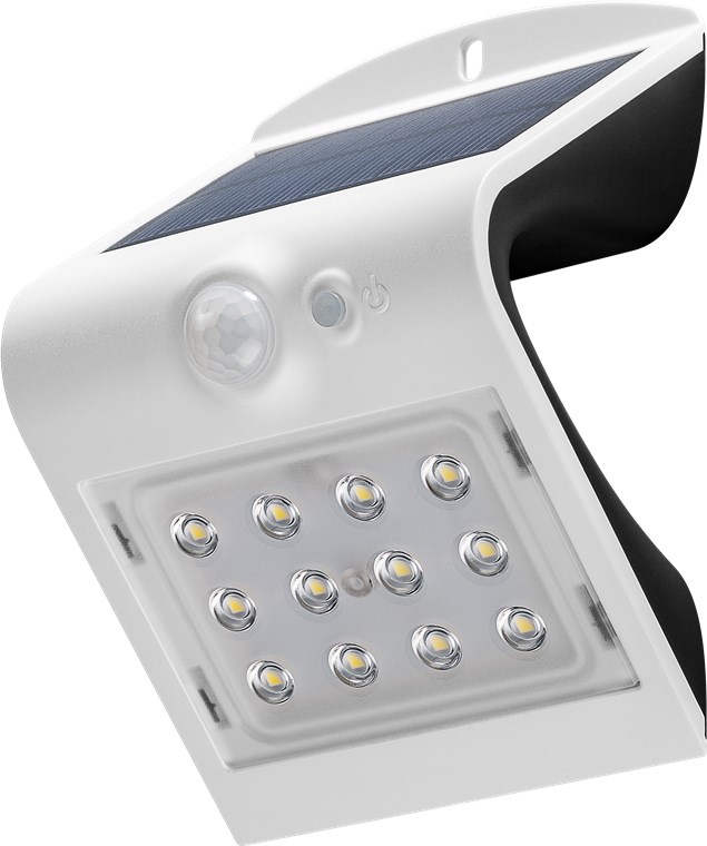 Applique da parete solare a LED con sensore di movimento, 1,5 W, bianco WE45802 Goobay