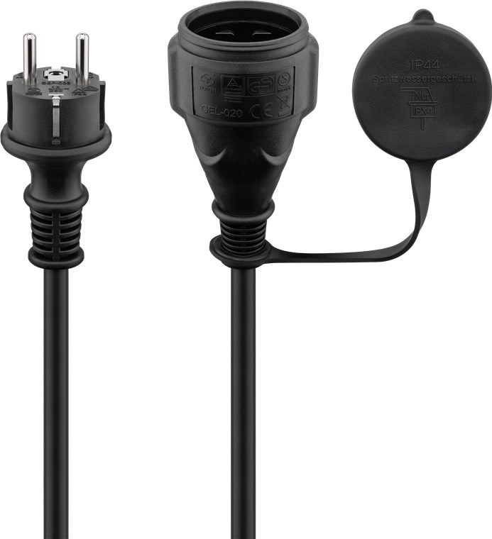 Cavo di alimentazione esterno, 5 m, nero WE71472 Goobay