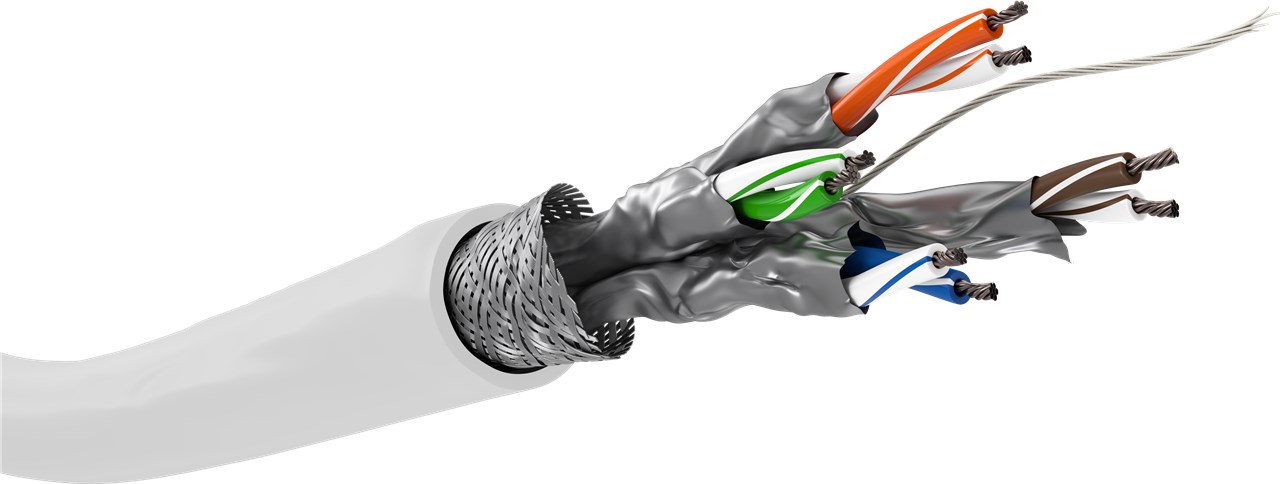 CAT 6 cavo di rete matassa, S/FTP (PiMF), bianco WE94218 Goobay