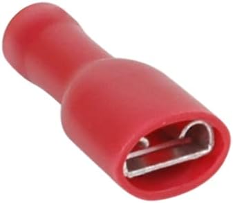 Connettore faston femmina isolato 6.3mm rosso 0.5-1.5mm confezione da 100 B4500 
