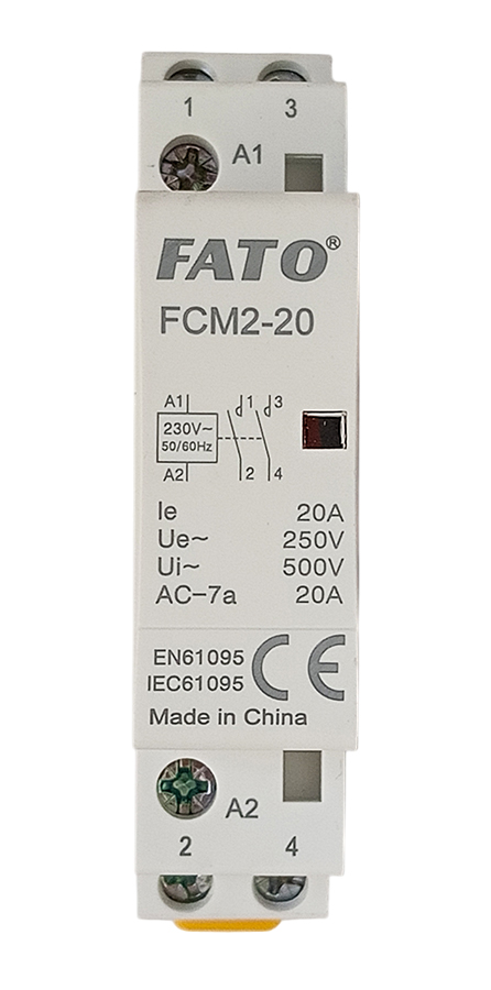 Contattore Modulare 2 poli 20A 1P+1N 230V AC FATO EL4111 FATO