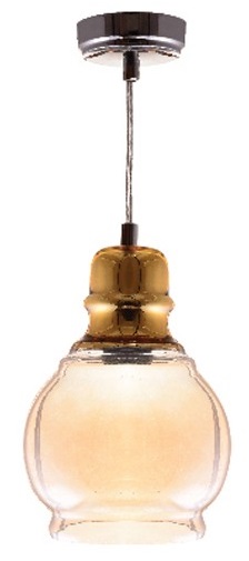 Lampadario in vetro dorato e ambra 1xE27 E9460 Vito