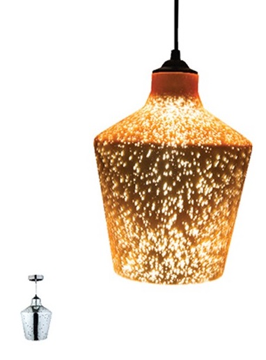 Lampadario in vetro cromato 1xE27 Ø20cm K838 