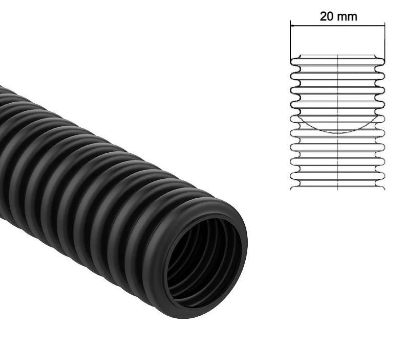Tubo corrugato pieghevole senza tirafilo 20mm 50m C9100 