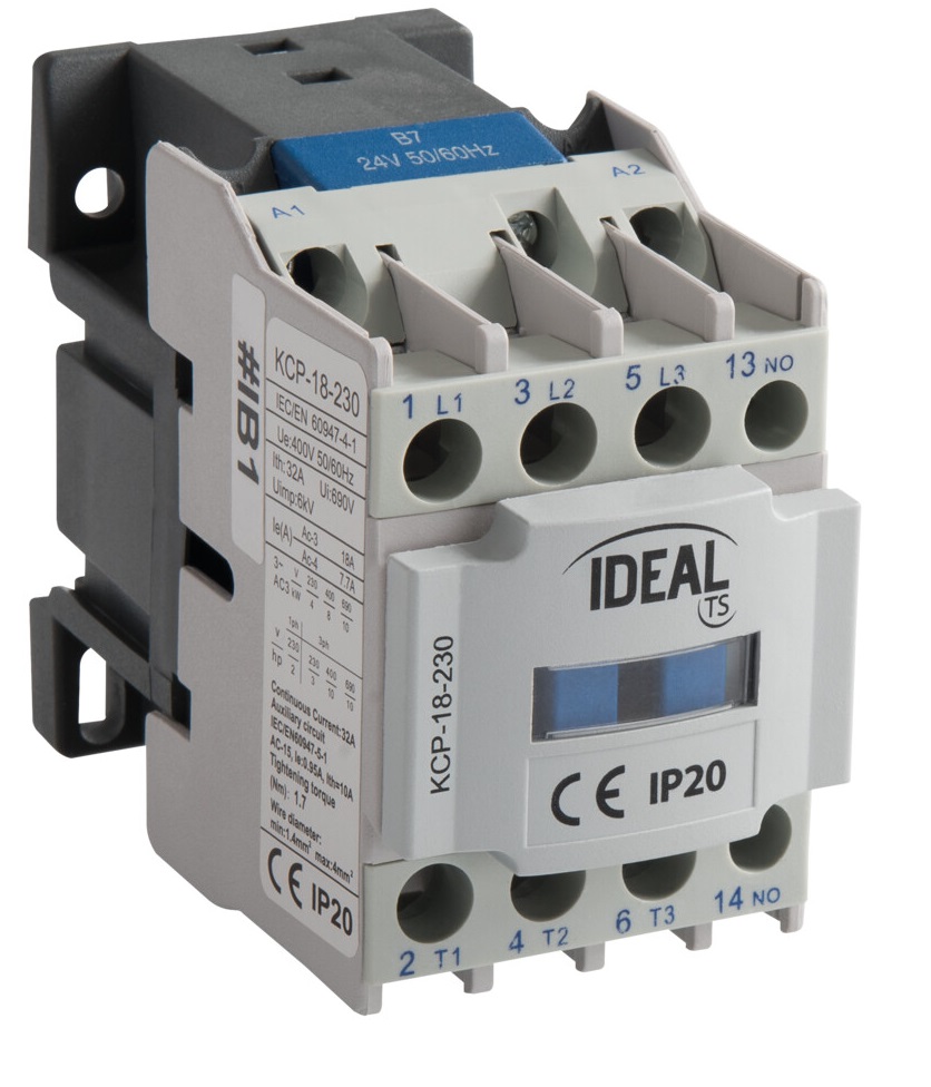 Contattore di potenza  18A AC-3 bobina 230V AC KA1043 Kanlux