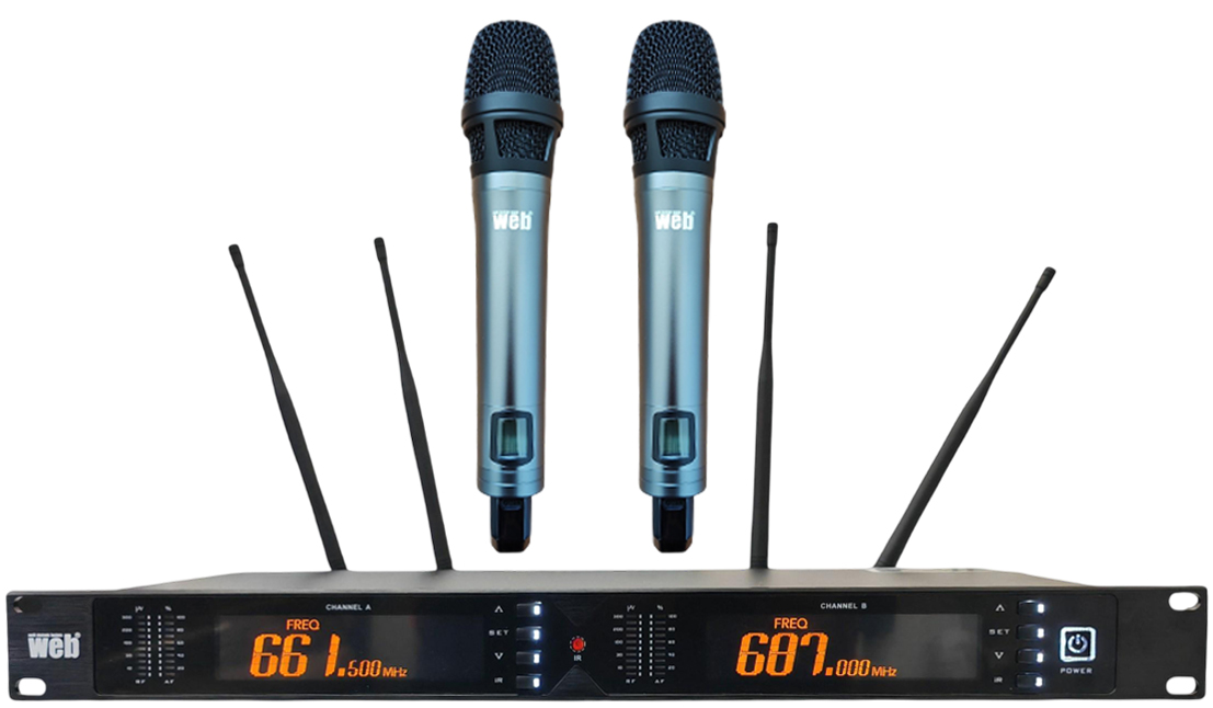 Kit radiomicrofoni wireless UHF 640-690 MHz  MIC566 