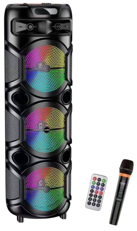 Cassa acustica ricaricabile con telecomando e microfono wireless 3x8" 40W KK-8303 KK-8303 Kakusiga