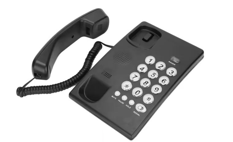 Telefono fisso con filo a pulsanti grandi bianco WB257 