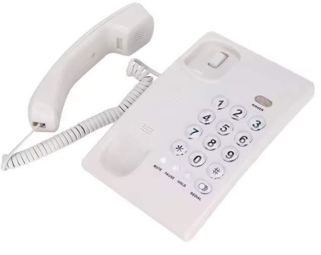 Telefono fisso con filo a pulsanti grandi bianco WB562 