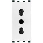 Presa bivalente 10-16A 250V Bianco compatibile Vimar Plana EL1998 