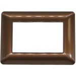 Placca 3 posti in tecnopolimero color bronzo compatibile Matix EL1042 
