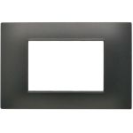 Placca 3 posti testa di moro Soft Touch compatibile Vimar Plana EL3107 