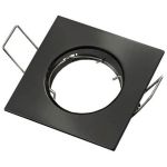 Supporto quadrato per faretto GU10  da incasso 80x80 nero EL2071 Vito