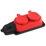 Multipresa schuko 2 posti 2P+T IP44 rossa Vito EL414 Vito