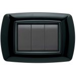 Feb Elettrica PLACCA LIFE Col. Nero 3 posti FV23548 Feb Elettrica