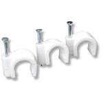 Utilia GRAFFETTA FISSACAVI CON CHIODO col. Bianco mm. 3-4  100 PZ. FV13022 Utilia