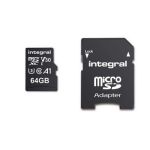 64 GB High Speed microSDHC/XC V30 UHS-I U3 Memory Card NEMSDX64G100V30 Integral