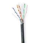 Network Cable Roll | CAT6 | Solid | S/FTP | Copper | 305.0 m | Outdoor | Round | PE | Black | Pull Box NECCBG8598BK305S Nedis