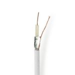 Coax Cable On Reel | Coax 12 | 75 Ohm | Double Shielded | ECA | 100.0 m | Coax | PVC | White | Reel NECSBR4020WT1000 Nedis
