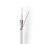Coax Cable On Reel | RG59U | 75 Ohm | Double Shielded | ECA | 100.0 m | Coax | PVC | White | Reel NECSBR4030WT1000 Nedis