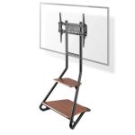 TV Floor Stand | 37 - 75 " | Maximum supported screen weight: 40 kg | Bauhaus Design | Adjustable pre-fixed heights | MDF / Steel | Black / Brown NETVSM6200BK Nedis