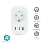 SmartLife Smart Plug | Wi-Fi | IP21 | Power meter | 3680 W | Type F (CEE 7/7) / 1x USB-C / 2x USB | 0 - 55 °C | Android / IOS | White | 1 pcs NEWIFIP151FWT Nedis