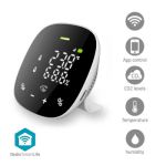 SmartLife Air Quality Monitor | Wi-Fi | Including display | Carbon Dioxide (CO2) / Humidity / Temperature | Android / IOS | Black / White NEWIFISA20CBK Nedis