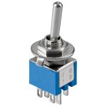 Interruttore a levetta in miniatura, 2x UM, 6 pin, custodia blu WE10015 Goobay
