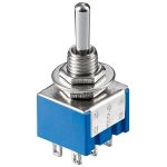 Interruttore a levetta in miniatura, ON - OFF - ON, 6 pin, custodia blu WE10023 Goobay
