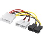 Cavo elettrico/adattatore per ventole PC, connettore 5.25 a 2 uscite per ventole da 12 V/2 da 5 V WE93632 Goobay