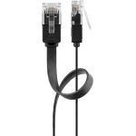 CAT 6 cavo patch piatto U/UTP, nero WE95382 Goobay