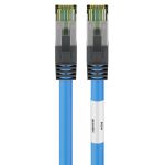 Cavo patch RJ45 (CAT 6A, 500 MHz) con CAT 8.1 cavo grezzo S/FTP, blu WE55120 Goobay