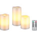 Set da 3 candele a LED in vera cera bianca WE74368 Goobay