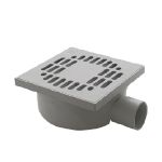 Chiusino orientabile sifonato ribassato 15x15cmn in PP grigio con scarico laterale 50mm P1560 Airgama