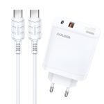 Caricabatterie rapido 40W USB-C + USB-A bianco con cavo Type-C 1m KSC-813 F4625 Kakusiga