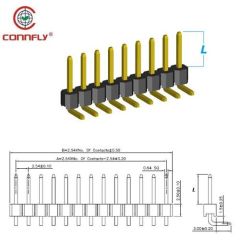 Connettore strip 40 pin passo 2,54 mm - confezione 4 pezzi NOS101080 