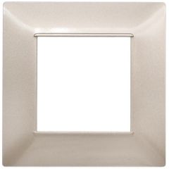 Placca in tecnopolimero 2 posti color champagne compatibile Vimar Plana EL1903 